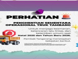 Pemkab Tangerang Hentikan Operasional Truk Tambang Selama Nataru 2025-2026