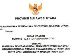 Gubernur Sulut Umumkan Penetapan UMP, UMSP, dan UMK Manado Tahun 2026