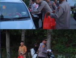 Kapolres Minut AKBP Auliya Rifqie A. Djabar Bersama Jajaran Bagikan Takjil Kepada Masyarakat Jelang Berbuka Puasa