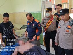 Pamapta 3 Polres Tegal Mendatangi TKP Penemuan Jenazah di Aliran Sungai Gung Lebaksiu