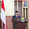 Gubernur Sulawesi Tenggara, Andi Sumangerukka, saat memberikan sambutan pada Rapat Paripurna DPRD Sultra dalam rangka peringatan HUT ke-62 Provinsi Sulawesi Tenggara