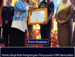 Pemko Binjai Raih Penghargaan Penyusunan PJPK Berkualitas Tingkat Kabupaten/Kota Tahun 2025